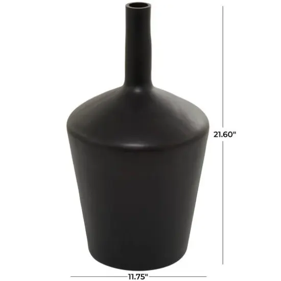 Black Glass Vase 12" x 12" x 22" {6}