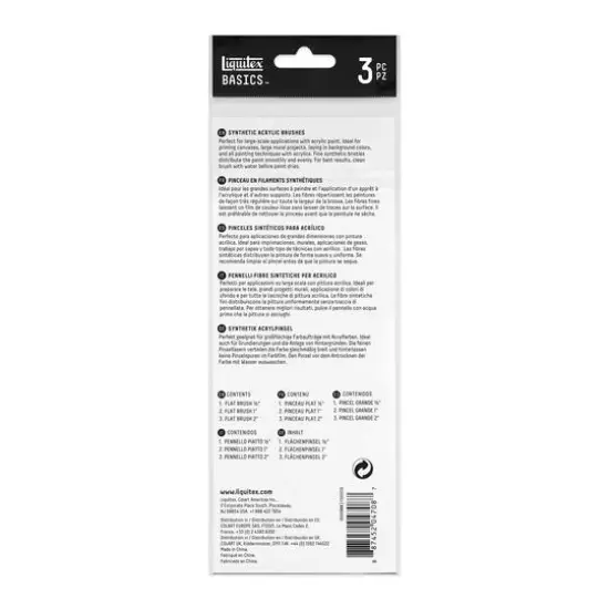 Liquitex&reg; BASICS&reg; Synthetic Hair 3 Piece Brush Set {4}