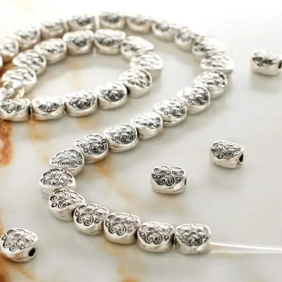 Silver Plated Lentil Beads, 6mm by Bead Landing&trade; {3}