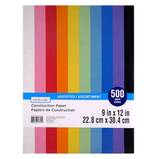 Rainbow 9" x 12" Construction Paper by Creatology&trade;, Assorted Sheets {1}