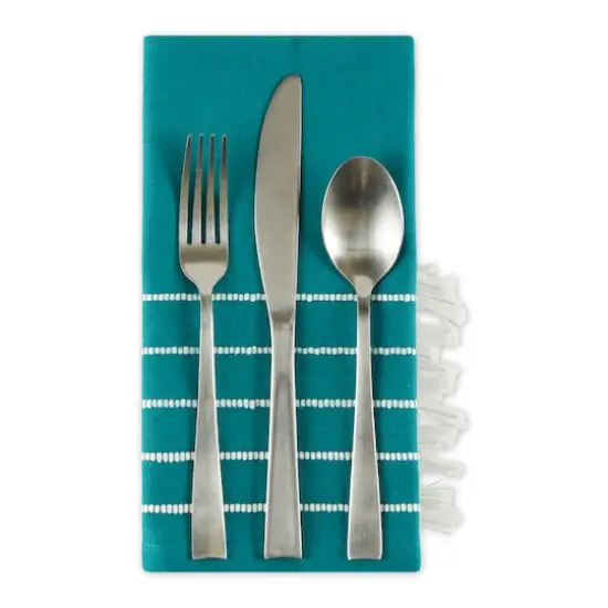 DII&reg; Striped Tassel Napkins, 4ct. Teal {6}