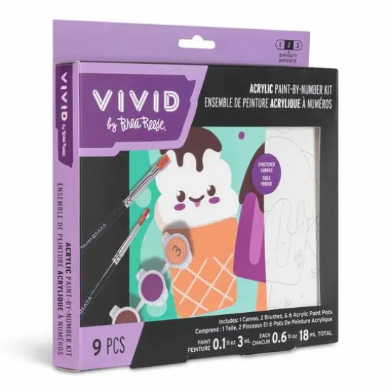 VIVID by Brea Reese&reg; Ice Cream Acrylic Paint-by-Number Kit {7}