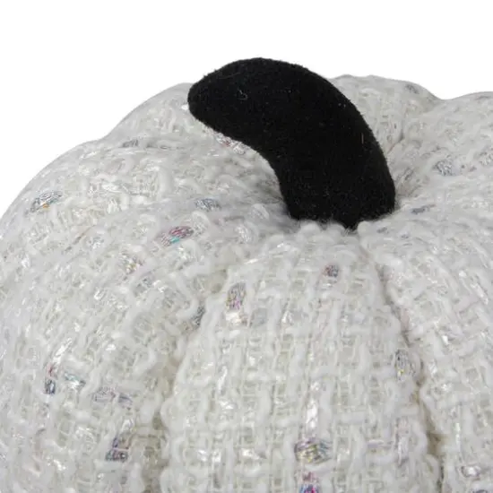 5" Ivory Knitted Fall Harvest Tabletop Pumpkin {4}