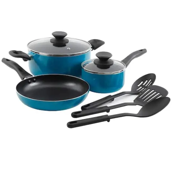 Gibson Home&reg; Palmer 8-Piece Turquoise Cookware Set {3}