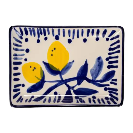 Hello Honey&reg; Blue & Yellow Lemon Stoneware Plate, 12ct. {6}