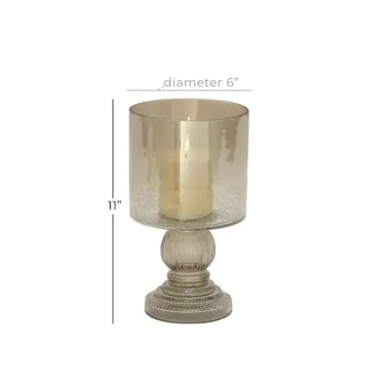 11" Brass Traditional Hurricane Candle Holder {7}