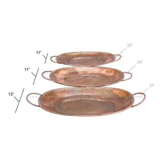 Copper Metal Rustic Tray Set {10}