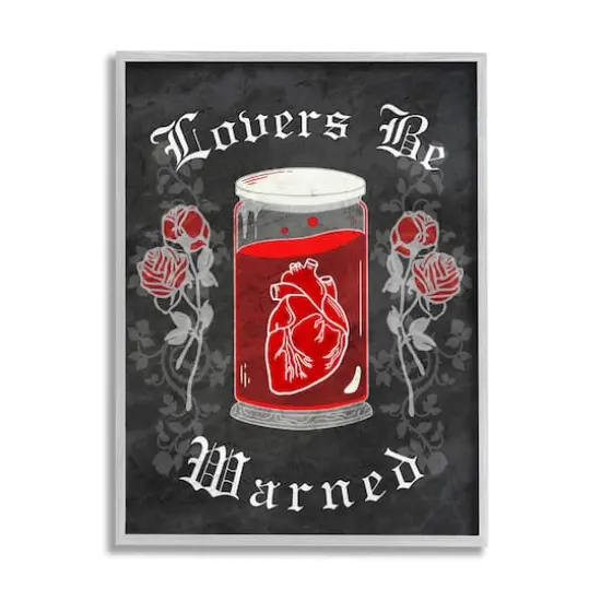 Stupell Industries Spooky Heart In Jar Framed Giclee Art Gray {1}