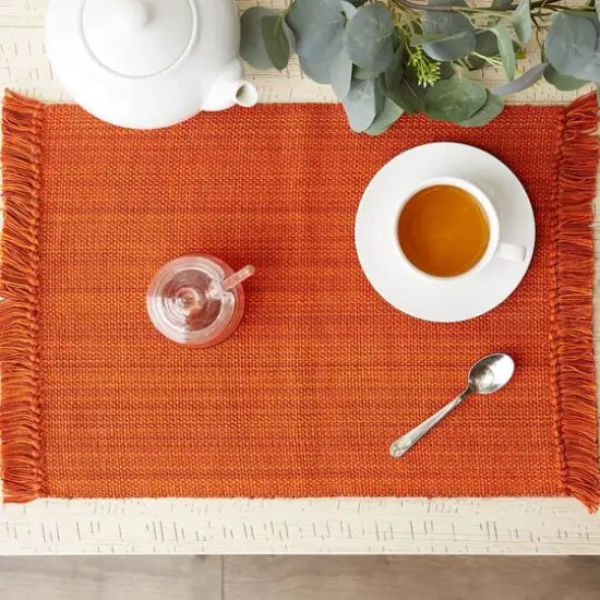 DII&reg; Variegated Burnt Orange Fringe Placemats, 6ct. {3}
