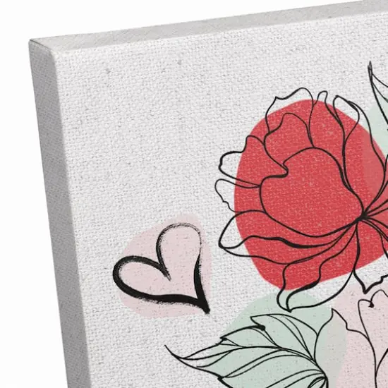 Love Grows Here Floral Canvas Wall Art {4}