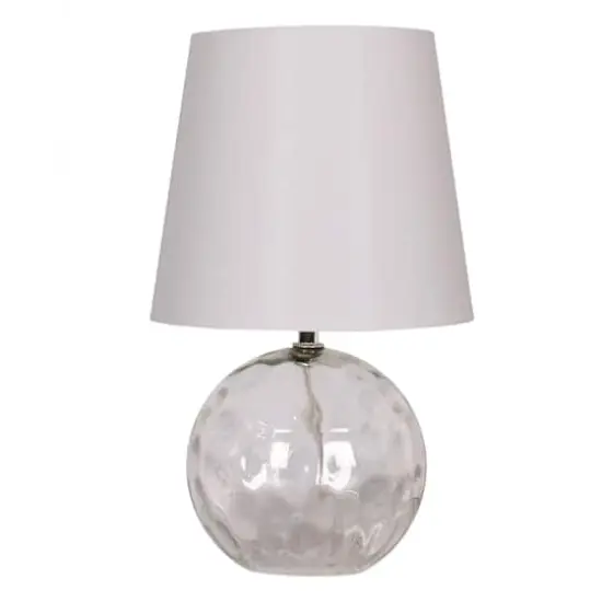 13" Glass Sphere Table Lamp with White Fabric Shade by Ashland® Clear {1}