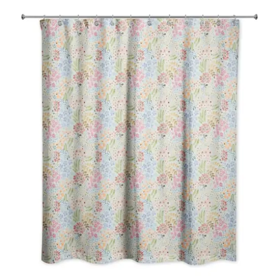 Wild Flower Floral Shower Curtain Blue {1}