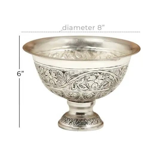 8" Silver Iron Traditional Planter {4}