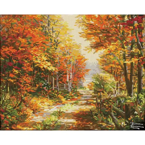 Diamond Dotz&reg; Intermediate Level Thomas Kinkade A Walk Down Autumn Lane Diamond Painting Kit {5}