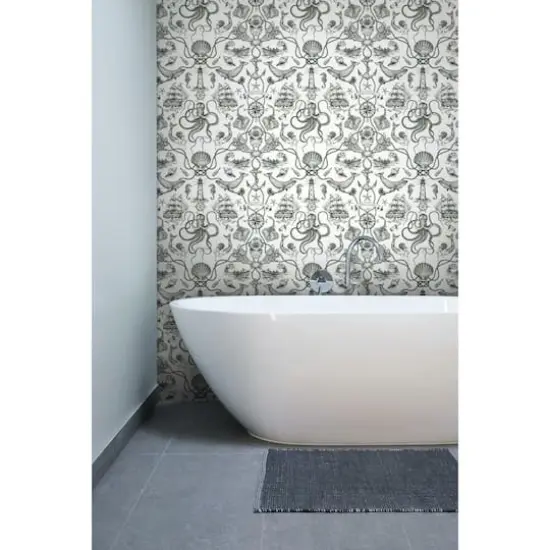 RoomMates Deep Sea Toile Peel & Stick Wallpaper Black and White {4}