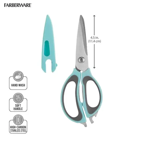 Farberware 4-in-1 Kitchen Shears Aqua/Gray {4}