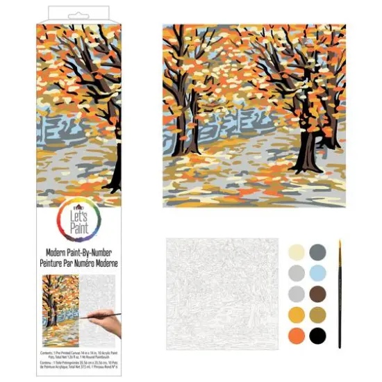 Plaid&reg; Fall Landscape Paint-By-Number Kit {1}