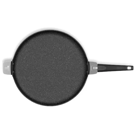 THE ROCK by Starfrit 12.5" Pizza Pan & Flat Griddle With T-Lock Detachable Handle {3}