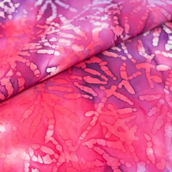 SINGER Pink & Purple Leaves Cotton Fabric {3}