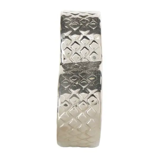 10" Silver Aluminum Heart Slanted Sculpture {4}