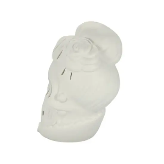 8" DIY Ceramic LED Fancy Updo Skull D&eacute;cor by Make Market&reg; {7}
