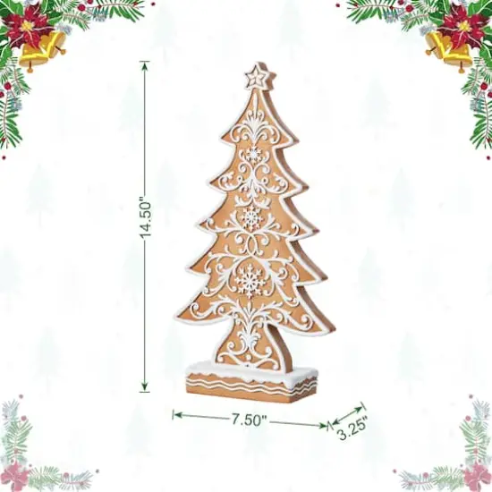 Glitzhome&reg; 14.5" Resin Christmas Tree Table Decor {9}