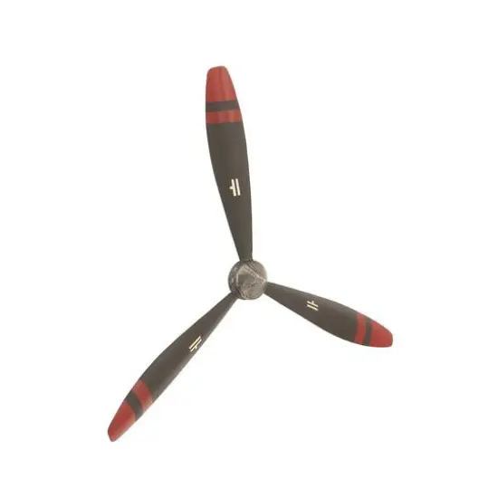 25" Black & Red Metal Industrial Propellor Wall D&eacute;cor {3}