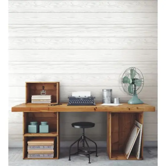 RoomMates Raised Shiplap Peel & Stick Wallpaper White {6}
