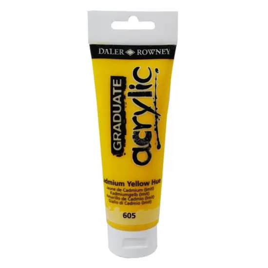 Daler-Rowney&reg; Graduate Acrylic Paint, 120mL 605 Cadmium Yellow Hue {1}