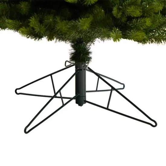 8.5ft. Pre-Lit Slim Colorado Mountain Spruce Artificial Christmas Tree, Multifunction White Micro LED Lights {7}