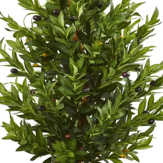 4ft. Green Olive Cone Topiary Tree in Decorative Planter {3}