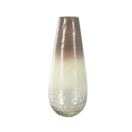 17" Brown Spotted Glass Ombre Vase {9}