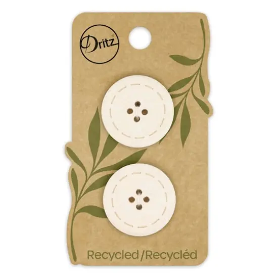 Dritz&reg; 25mm Recycled Cotton Round Stitch Button, 6ct. Natural {1}