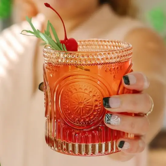 Kate Aspen&reg; 10oz. Retro Arch Floral Drinking Glasses, 6ct. Pink {6}