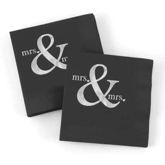 Hortense B. Hewitt Co. Ampersand Mrs. & Mrs. Napkin, Black {1}