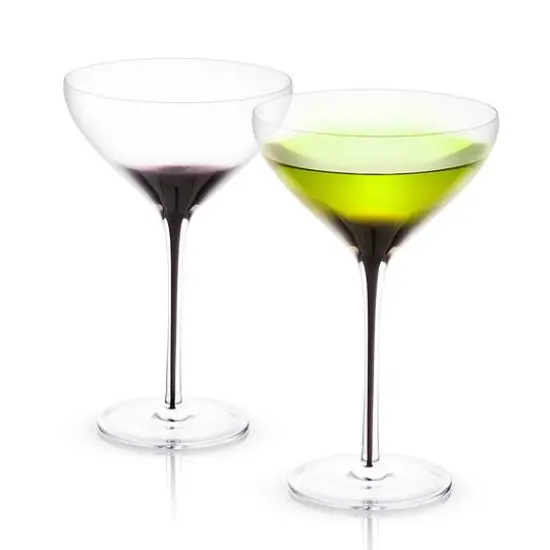 JoyJolt&reg; 10.5oz. Black Swan Martini Glasses, 2ct. {1}
