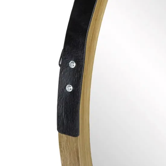 21" Round Woodgrain Modern Mirror {5}