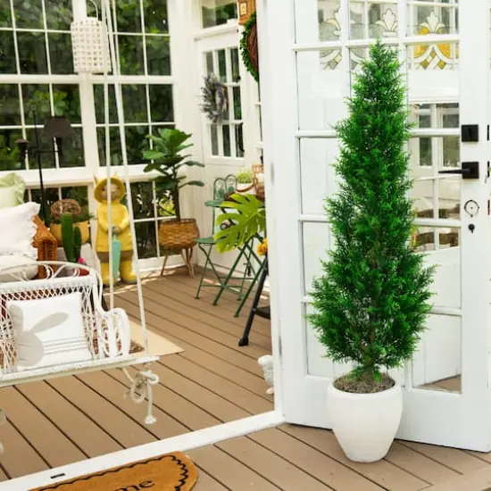 5ft. UV Resistant Artificial Cypress Tower Tree (Indoor/Outdoor) {7}