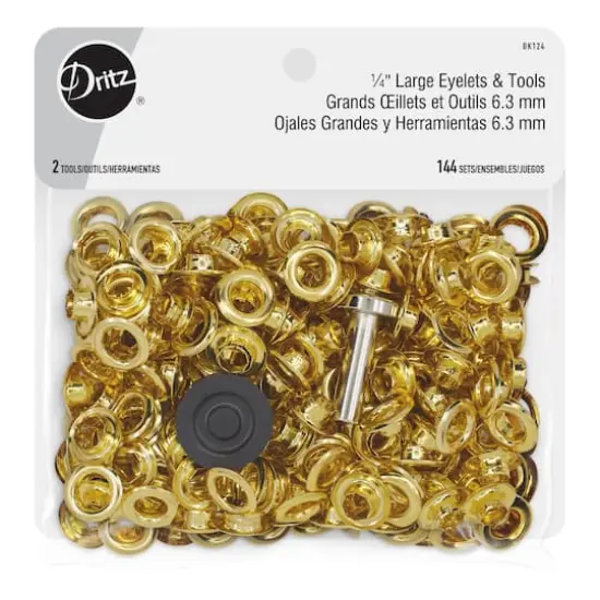 Dritz&reg; Brass Large Eyelets & Tools, 1/4" {1}