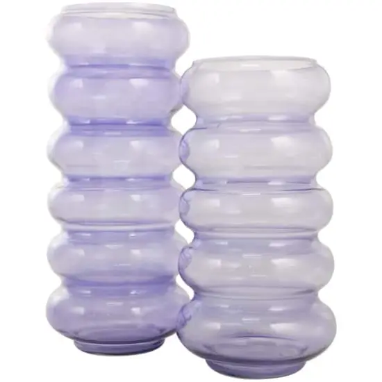 Purple Glass Bubble Vase Set {5}