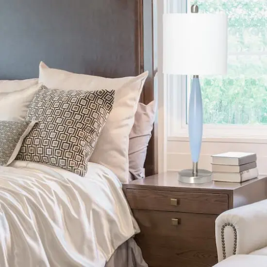 Lalia Home 27" Stylus Table Lamp with White Fabric Shade Blue {5}