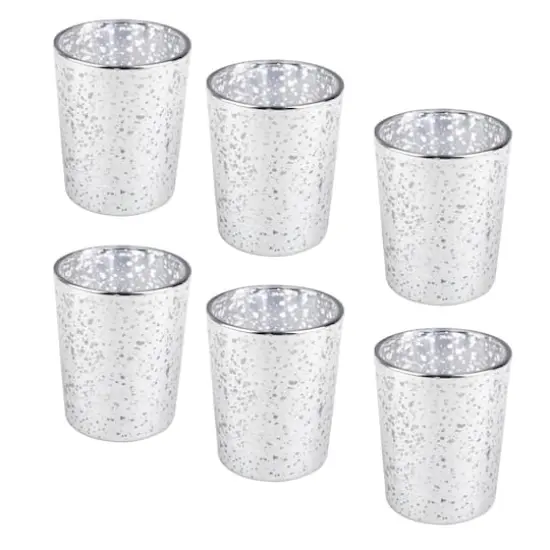 2.5" Mercury Glass Votive Holders, 6ct. by Ashland&reg; Silver {1}