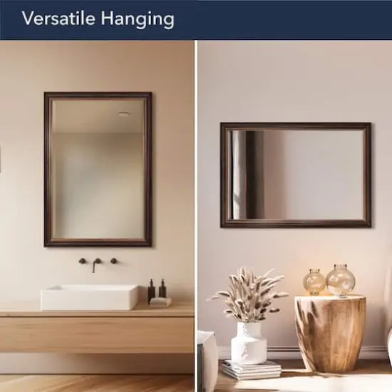 Head West&reg; Oil Rubbed Bronze Rectangular Framed Vanity Wall Mirror {6}