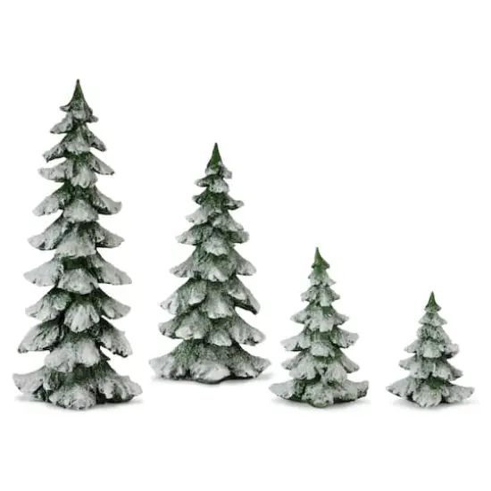 White & Green Tree Set, 6.5", 9", 13.25" & 18" {1}