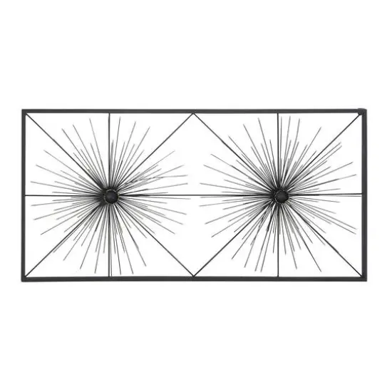 Black Starburst Twins Metal Wall Art {1}