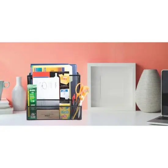 Mind Reader Large Black Metal File Organizer Basket {3}