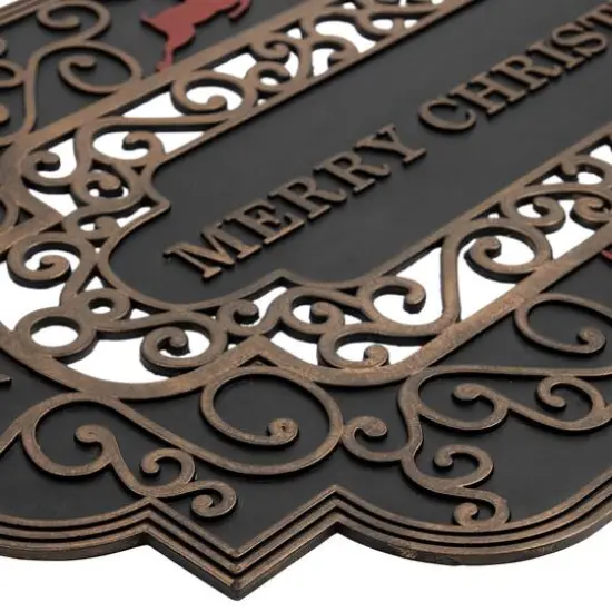 Red Reindeer Merry Christmas Doormat {7}