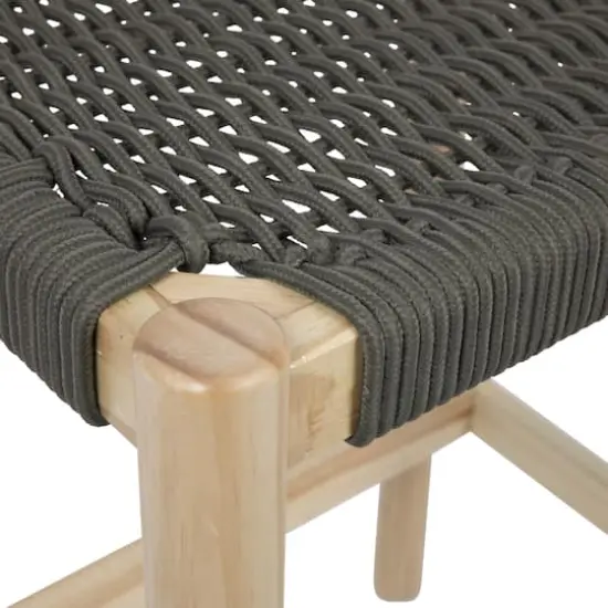 Hello Honey&reg; Fernway 25" Solid Wood and Woven Rope Counter Height Stool Moss Green {7}