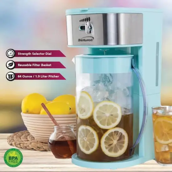 Brentwood 64oz. Blue Iced Tea and Coffee Maker {11}