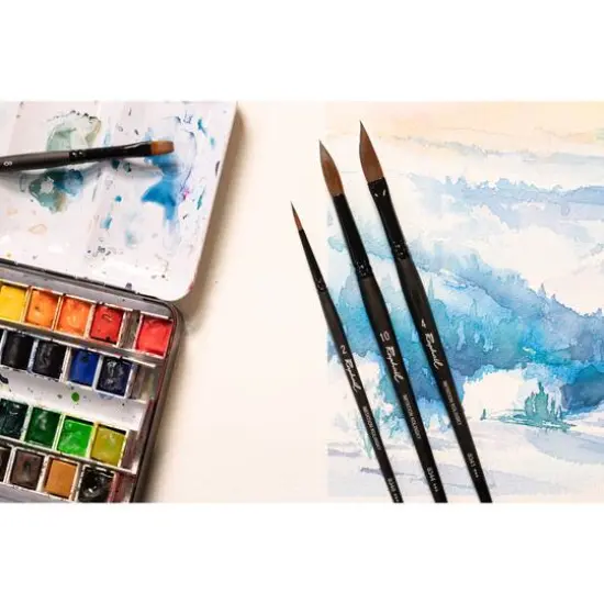 Raphael Stradivarius Synthetic Kolinsky Watercolor Sharp Point Round Brush, Size 4 {6}